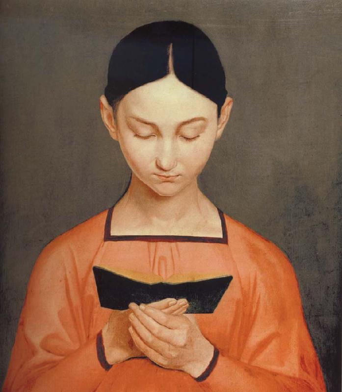 Gustav Adolph Henning Girl Reading oil painting picture
